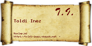 Toldi Inez névjegykártya